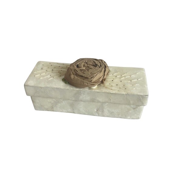 Genuine Shell-Craft Product Trinket Box Rectangle Vintage Philippines Real Shell - Picture 1 of 6